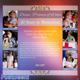 Princess Diana, 20 Years in Memoriam 6v m/s