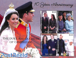 William & Kate wedding 10th anniversary 4v m/s