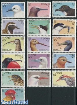 Definitives, birds 16v SPECIMEN