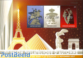 Salon Philatelique d'Automne s/s (with stamps New York, Geneva, Vienna)