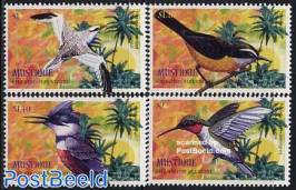 Mustique, Birds 4v, Red-billed tropicbird