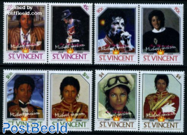 Michael Jackson overprints 8v (4x[:])