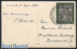 Luebeck, Church stamp with special postmark on card