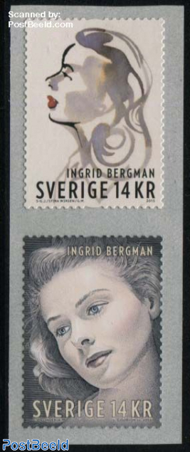 Ingrid Bergman 2v s-a, Joint Issue USA