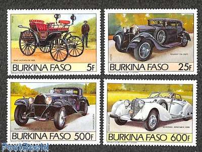 Briefmarken-Set Burkina Faso 1985 – 100 Jahre Motorrad, Komplett Postfrisch (Nr. 998-1004), MNH