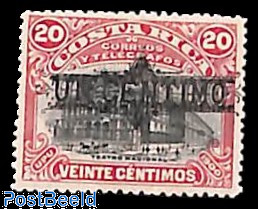 Costa Rica 1905 UPU Overprint on National Theatre 20 Centimos