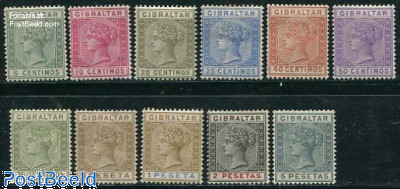 Definitives, Queen Victoria 11v