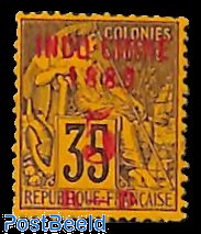 French Indochina 1889 Overprint 39 Centimes
