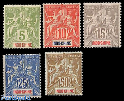 French Indochina 1899 Commerce and Navigation Definitives Set