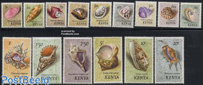 Kenya 1971 Definitive Series: Seashells (Set of 15)