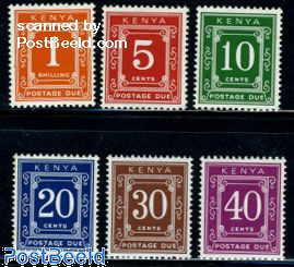 Kenya 1973 Postage Due Set of 6