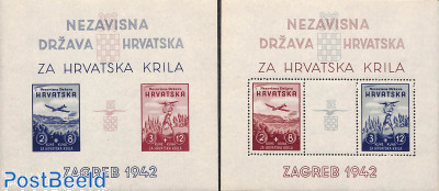 Croatia 1942 Model Aeroplanes Souvenir Sheet