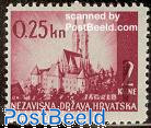 Croatia 1942 Zagreb Cathedral Overprint