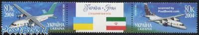 Aeroplanes 2v+tab [:T:], joint issue Iran
