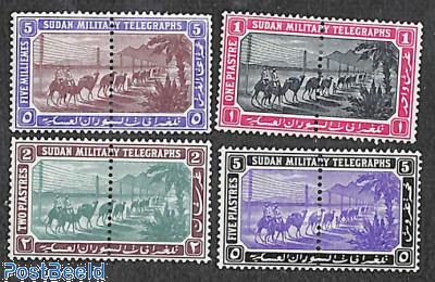 Sudan 1898 Military Telegraph Stamps, Camels and Telegraph Lines Set