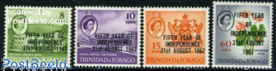 Trinidad and Tobago 1967 Fifth Year of Independence Overprint Set