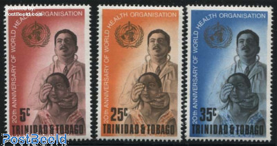 Trinidad and Tobago 1968 World Health Organization 20th Anniversary Set
