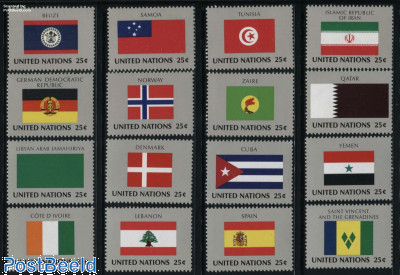 Stamps from United Nations, New York with the theme Flags