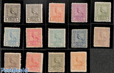 Uruguay 1924 Definitive Set featuring the Southern Lapwing