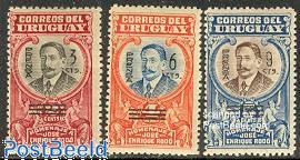 Uruguay 1924 Jose Enrique Rodo Commemorative Overprints