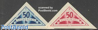 Slovakia 1940 Personal Delivery Triangular Stamps Set