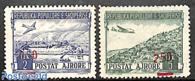Airmail overprints 2v