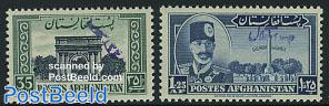 33 years independence 2v overprints