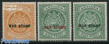 WAR STAMP Overprints 3v