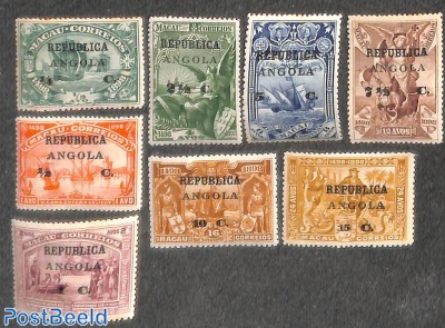 Vasco da Gama 8v (overprints on Macao stamps)