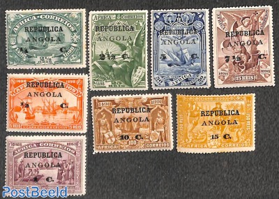 Overprints 8v, on Portugese Africa stamps
