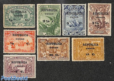 Congo, Vasco da Gama, overprints on Africa stamps 8v