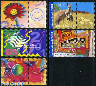 Greeting stamps 5v+tabs