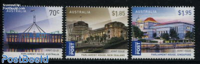 Parliaments 3v, Joint Issue New Zealand, Singapore