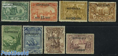 Vasco da Gama 8v with overprint REPUBLICA