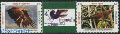 Indonesia 2012, birds 2v+tab [:T:]