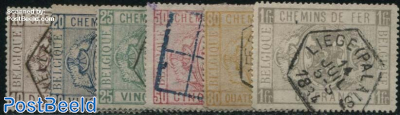 Railway stamps 6v with railway cancellations