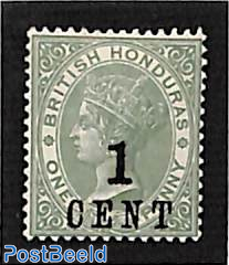 1c on 1p Overprint 1v