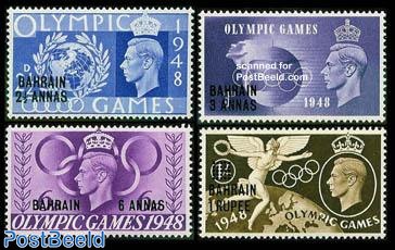 Olympic Games 4v, overprints on UK stamps