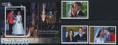 Royal wedding William & Kate 3v+s/s