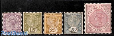 Definitives, Queen Victoria 5v