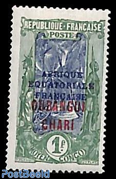 OUBANGUI-CHARI overprint in red 1v