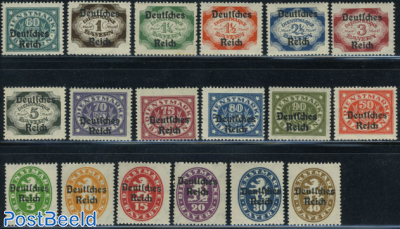 On service, overprints on Bavaria stamps 18v