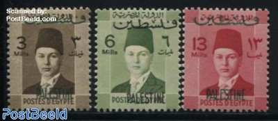 Palestina overprints 3v