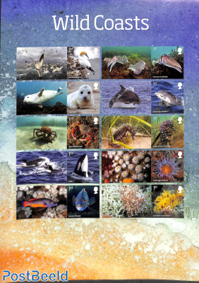 Wild Coasts 10v s-a in collectors sheet