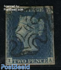 2p Blue, Queen Victoria