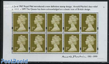 Arnold Machin Stamp design m/s