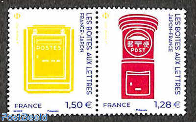 Post Boxes 2v [:], joint issue Japan