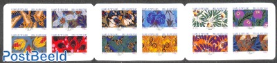 Butterflies & flowers 12v s-a in booklet