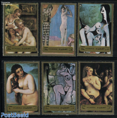 Nude paintings Titian & Picasso 6v