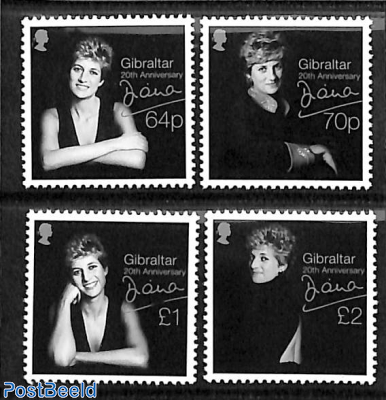 Diana 20th death anniversary 4v